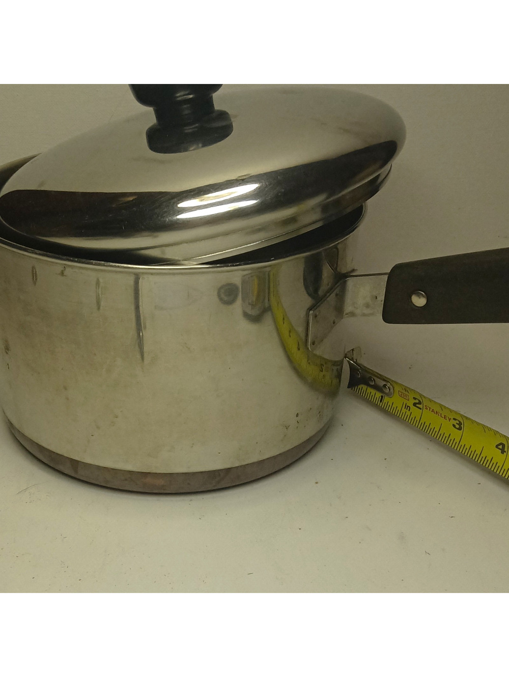 Vintage Revere Ware 2 Quart Copper Bottom Pot with Lid, Patina, Authentic USA